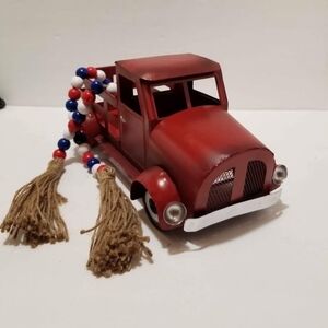 Red Metal Rustic Farmhouse Truck